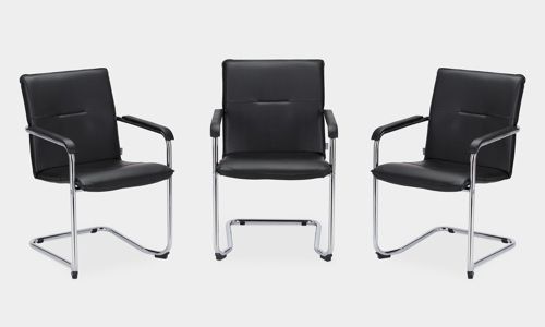 Fauteuil visiteur classique en simili cuir