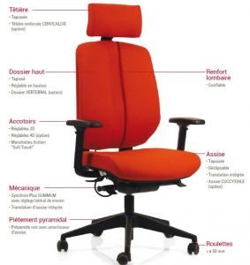 Fauteuil ergonomique prévention maux de dos TECH ERGO