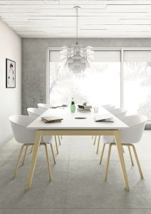Table design à pieds bois ORB