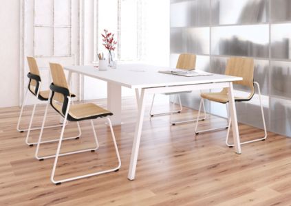 Table de réunion originale à pieds inclinés TINECCI