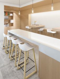 Tabouret haut décoratif pieds bois UNT